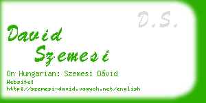 david szemesi business card